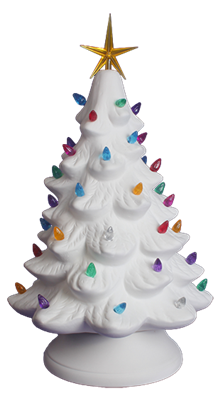 Bisque Christmas Tree w/Parts (Unpainted, ready for glaze)