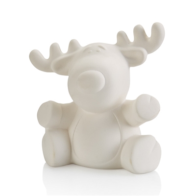 Bisque Tubby Reindeer (Unpainted, ready for glaze)