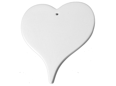 Bisque Heart Ornament (Unpainted, ready for glaze)