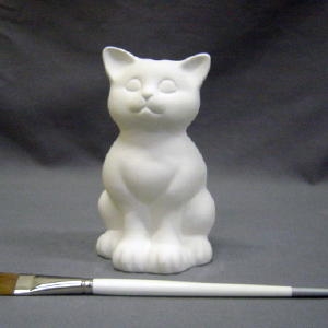 Bisque Cat Bank (Unpainted, ready for glaze)