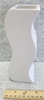 Bisque Puzzle Vase- Side 7.5" (Unpainted, ready for glaze)