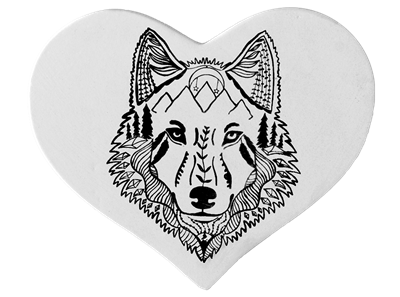 Bisque Wolf Love Trivet (Unpainted, ready for glaze)