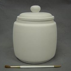 Bisque Large Canister (Unpainted, ready for glaze)