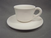 Bisque Tea Cup and Saucer (Unpainted, ready for glaze)