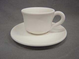 Bisque Tea Cup and Saucer (Unpainted, ready for glaze)