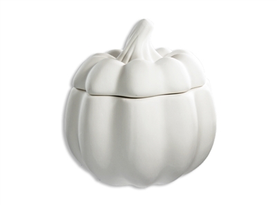 Bisque Pumpkin Container (Unpainted, ready for glaze)