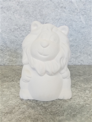 Bisque Lion Bank (Unpainted, ready for glaze)