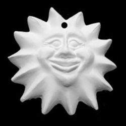 Bisque Sun Ornament (Unpainted, ready for glaze)