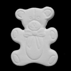 Bisque Teddy Bear Ornament (Unpainted, ready for glaze)