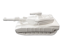 Bisque Sherman Tank (Unpainted, ready for glaze)