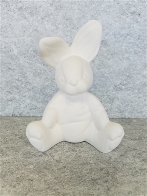 Bisque Bunny - Sitting Stuffed (Unpainted, ready for glaze)