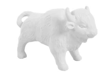 Bisque Buffalo  (Unpainted, ready for glaze)