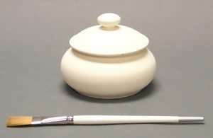 Bisque Sugar Bowl with Lid (Unpainted, ready for glaze)