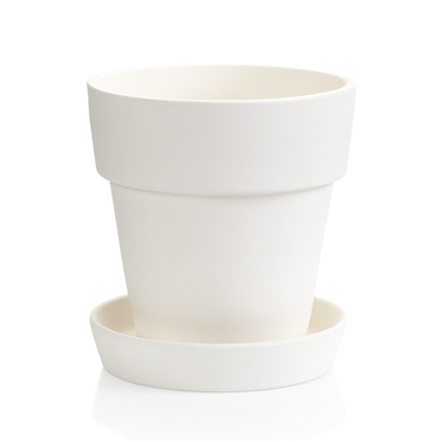 Bisque Traditional Flower Pot (Unpainted, ready for glaze)