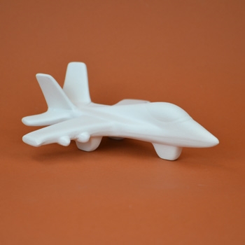 Bisque Fighter Jet (Unpainted, ready for glaze)