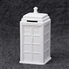 Bisque Police Box Bank (Unpainted, ready for glaze)