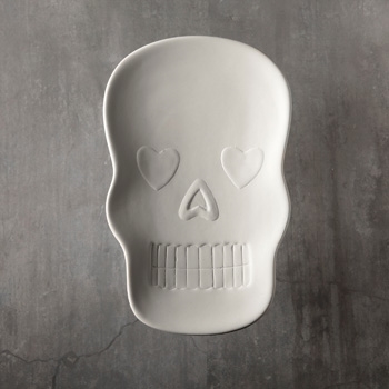 Bisque Sugar Skull Dish (Unpainted, ready for glaze)