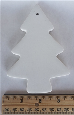 Bisque Tree Ornament (Unpainted, ready for glaze)