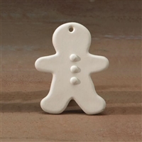 Bisque Gingerbread Man Ornament (Unpainted, ready for glaze)