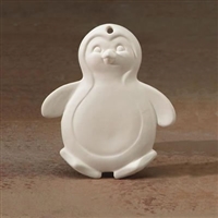 Bisque Penguin Ornament (Unpainted, ready for glaze)