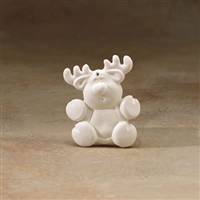 Bisque Reindeer Ornament (Unpainted, ready for glaze)