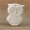 Bisque Owl Ornament (Unpainted, ready for glaze)