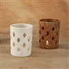 Bisque Cylinder Lantern/Candle Holder (Unpainted, ready for glaze)