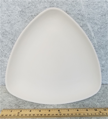 Bisque Triangle Plate (Unpainted, ready for glaze)