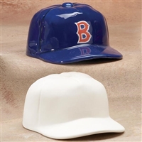 Bisque Baseball Cap Bank (Unpainted, ready for glaze)