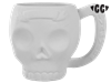 Bisque Skull Mug Viva La Vida (Unpainted, ready for glaze)