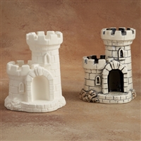 Bisque Castle Bank (Unpainted, ready for glaze)