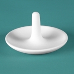 Bisque Ring Holder Dish 4.25"D x 2.5"H (Unpainted, ready for glaze)