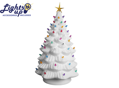 Bisque Large Christmas Tree w/Parts (Unpainted, ready for glaze)