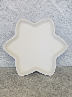 Bisque 6 Point Star Plate (Unpainted, ready for glaze)
