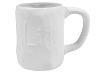 Bisque "Lit" Mug (Unpainted, ready for glaze)