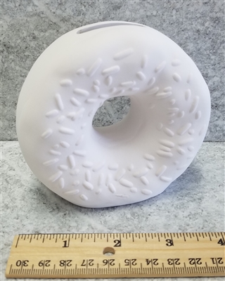 Bisque Donut Bank (Unpainted, ready for glaze)