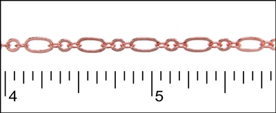 4.84mm X 2.61mm Figaro  Copper Fine Chain (1ft)