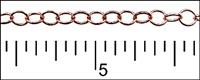 Bright Copper Fine Round Link Chain, 1ft