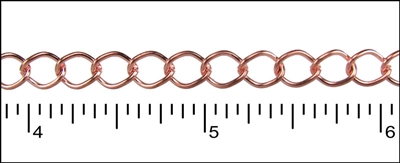 Copper Open Curb Chain (1ft)