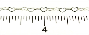 Delicate Heart Chain Rhodium, 1ft