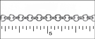3mm Rolo Chain, 1 ft, Rhodium