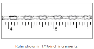 Rhodium Plated Peanut Chain 1 ft