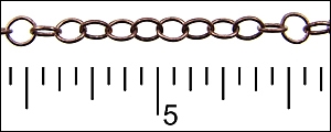 Fine Round Link Antique Copper Chain 1ft