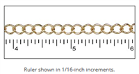 Gold Plated Open Curb Chain 1 ft