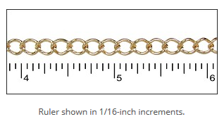 Gold Plated Open Curb Chain 1 ft