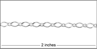 .925 Sterling Silver 1:1 Figaro Chain 1ft