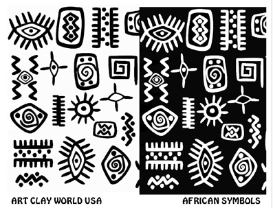 African Symbols Low Relief Texture Plate 5.5x4.25