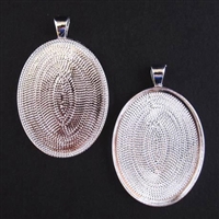 Silver Large 30x40mm Oval Bezel - 5pc