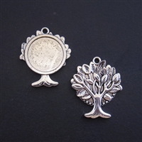 Silver Tree 20mm Bezel - 1pc