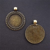 Antique Brass Mini Round Frame 25mm Bezel - 5pc